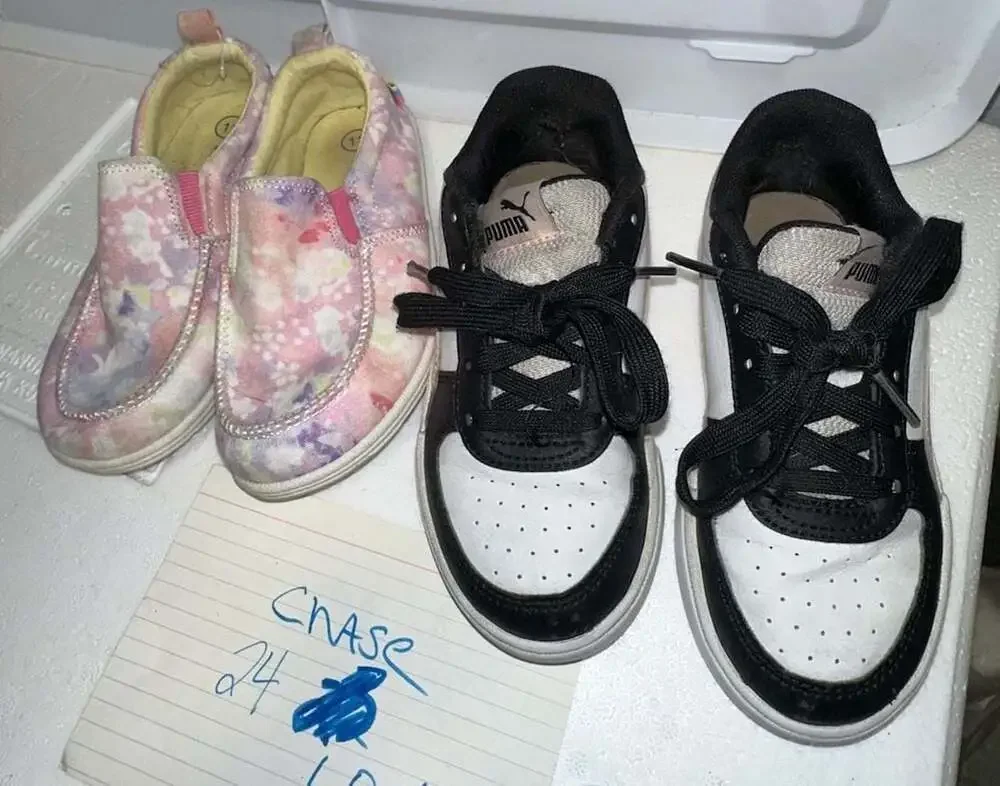 Lot of 2 Pairs Kids Sneakers: Puma Black/White/Pink Size 12C and Cat & Jack Flor